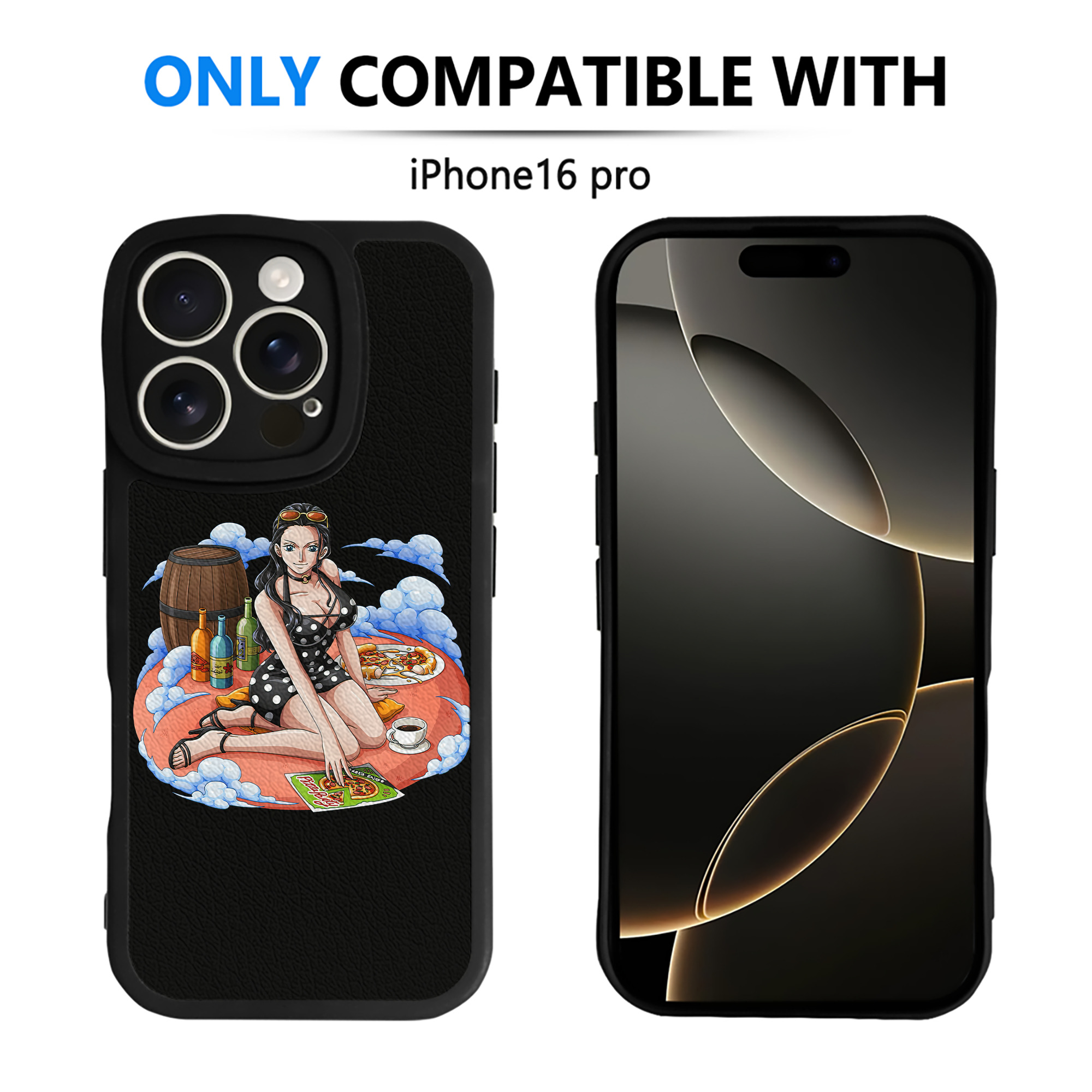 （画像用） ワンピース ニコ・ロビン ONE PIECE Nico Robin 【iPhone 16シリーズ対応】シリコンスマホケース（レザー調） 材質：シリコン